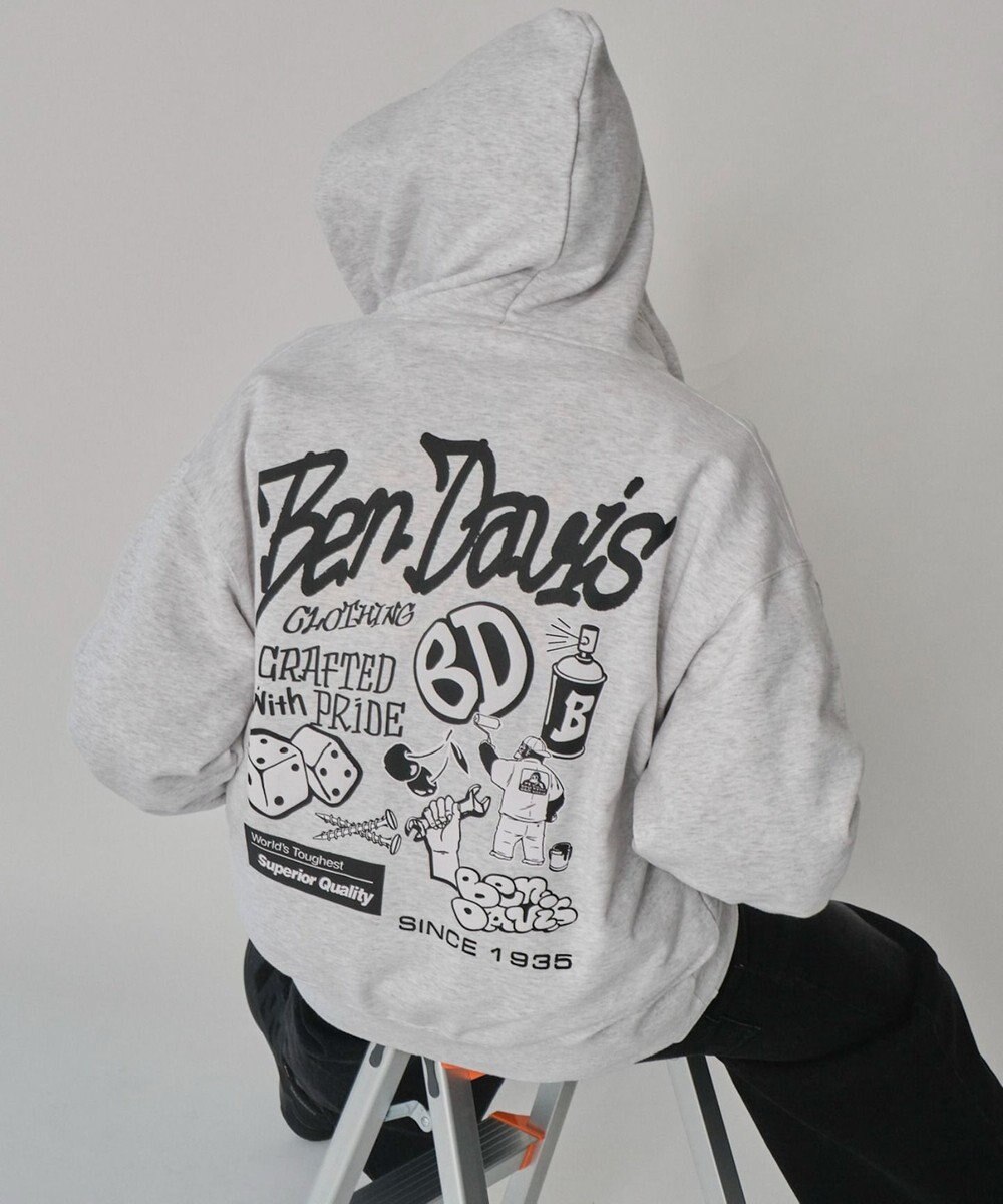 WEGO 【ユニセックス着用ITEM/MLサイズ展開】別注BENDAVISグラフィックジップパーカー 