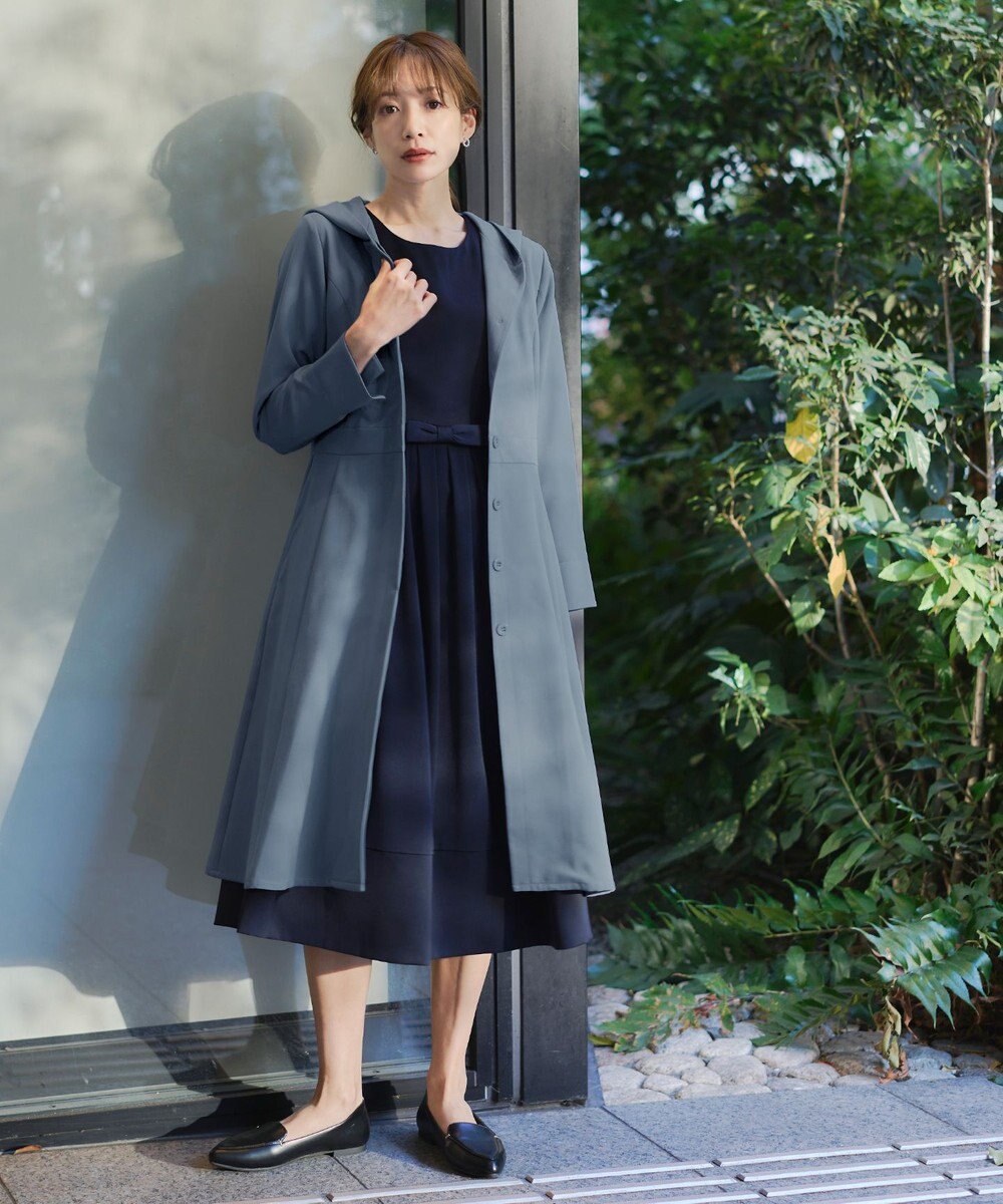 Tiaclasse L 【新色追加・洗える】フーデッドフレアコート 