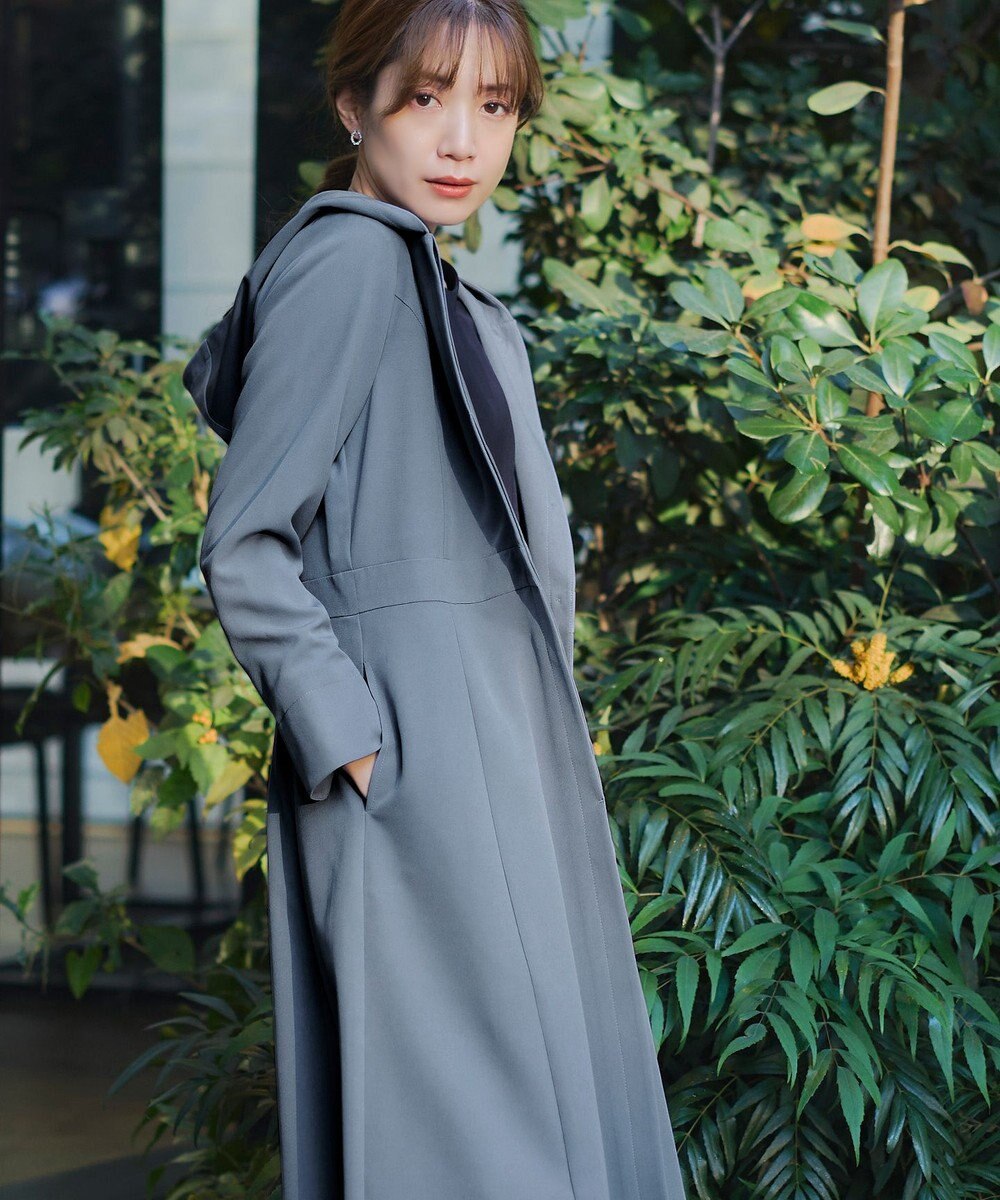 Tiaclasse L 【新色追加・洗える】フーデッドフレアコート 