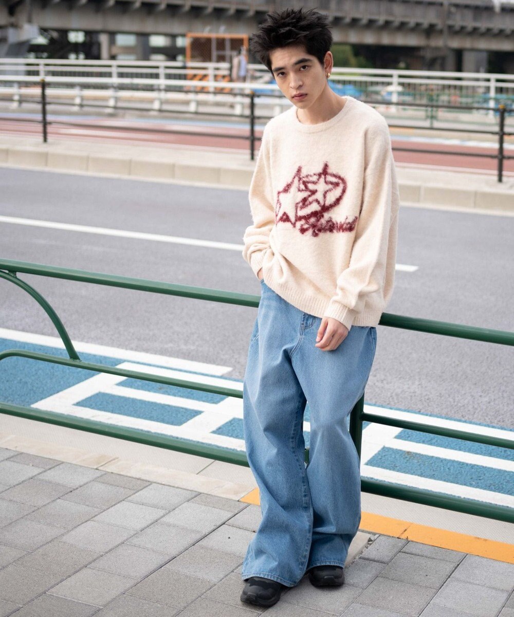 WEGO 【ユニセックス着用ITEM/MLサイズ展開】シャギーグラフィックプルオーバー 