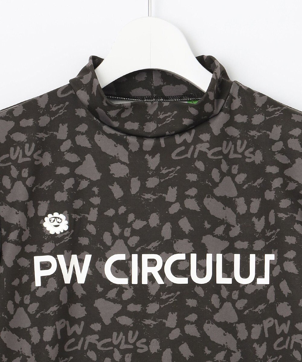 PW CIRCULUS 【WOMEN】【ストレッチ/UVケア】アニマルプリント ロゴ モックネック シャツ 