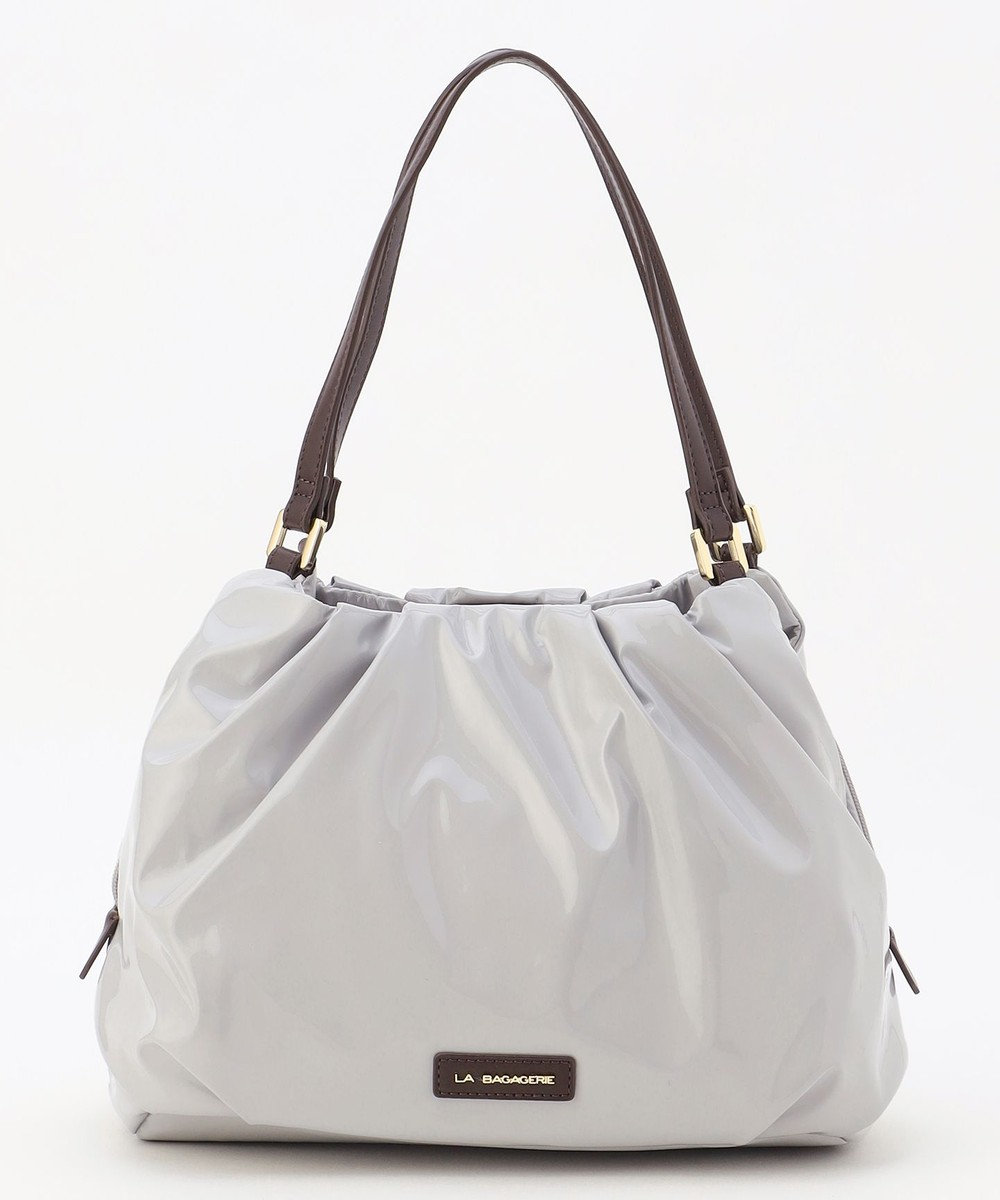 LA BAGAGERIE ソフトエナメル2WAYハンドバッグ Mサイズ 