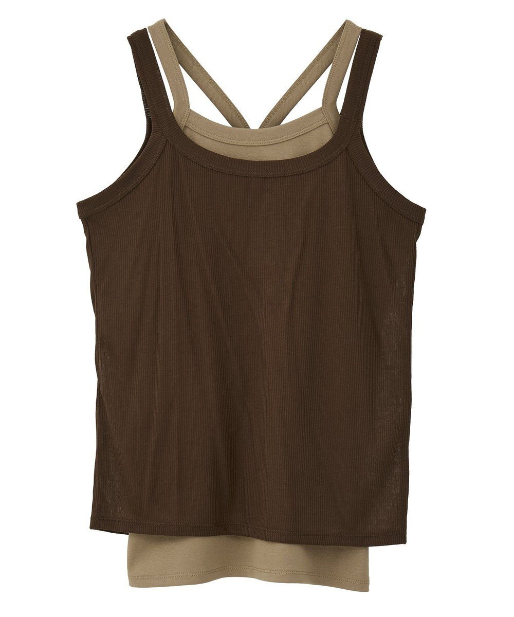 earth music&ecology 配色レイヤードタンクトップ 