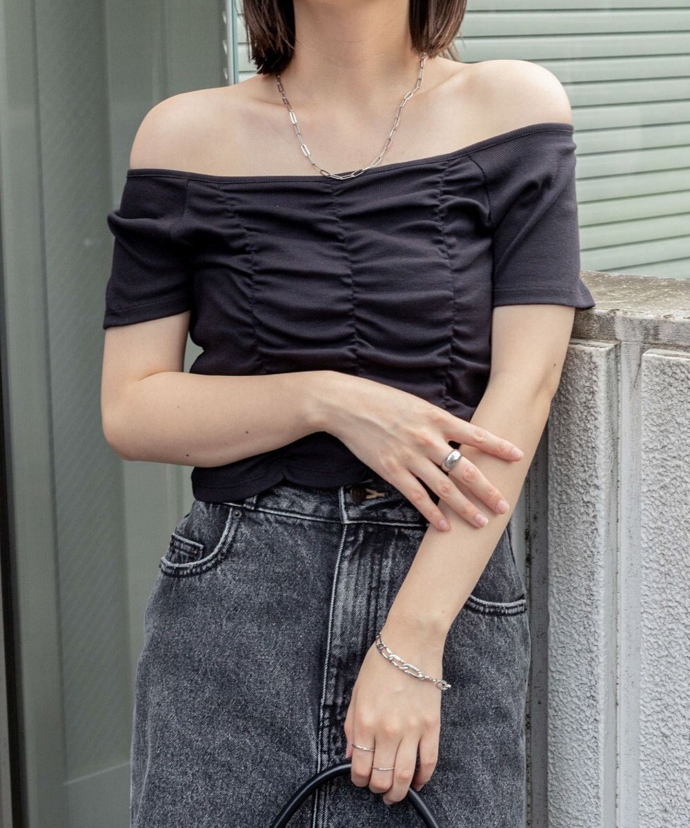 WEGO 2WAYシャーリングオフショルT 