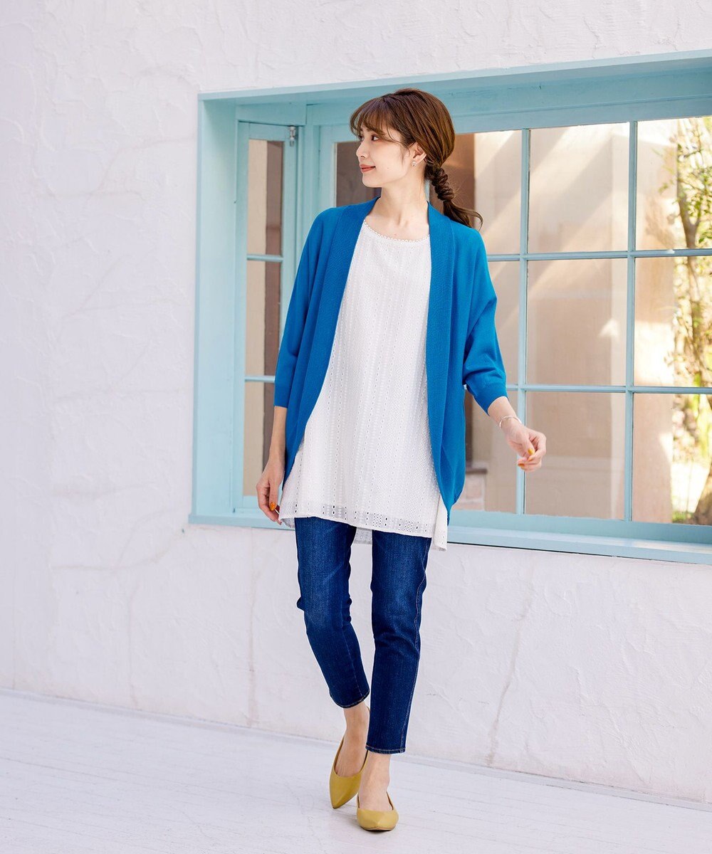 Tiaclasse L 【洗える】カットレースチュニックブラウス 