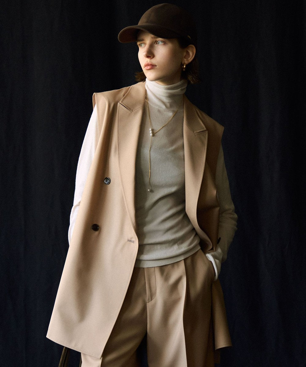 23区 【洗える】TWマットクロス テーラード ジレ 