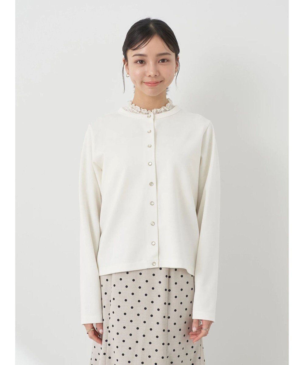 earth music&ecology パールスナップボタンカーディガン 