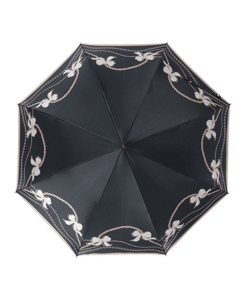 MOONBAT 【雨傘】ランバン オン ブルー (LANVIN en Bleu) リボン ハート ナイロンサテン 長傘 