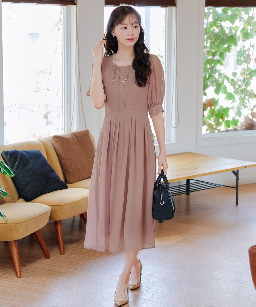 Tiaclasse 【洗える】シフォンワンピース 