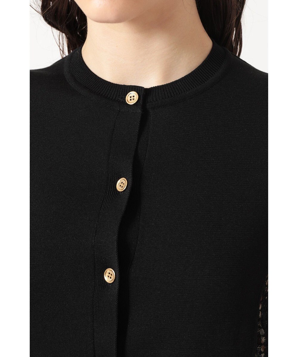 DAKS レースパネルコンビ カーディガン 