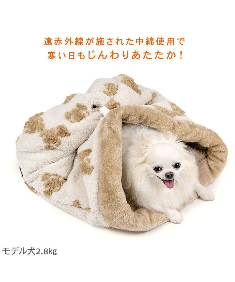 PET PARADISE ペットパラダイス くまちゃん織り 遠赤外線  筒型 寝袋   Ｓ 