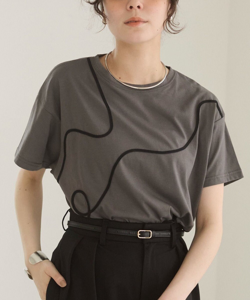 WEGO 【ANGIE VINTAGE】コード刺繍デザインTシャツ 