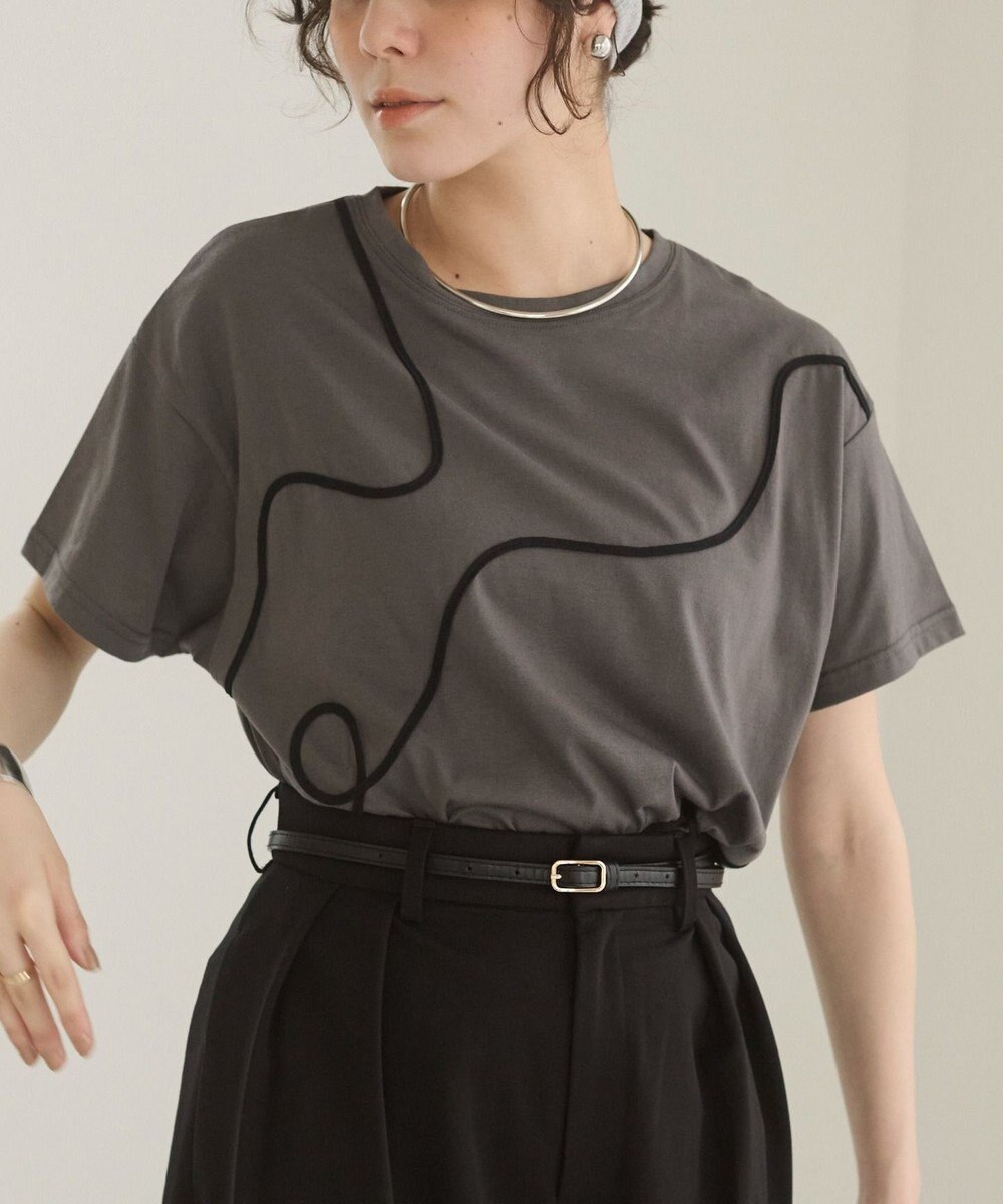 WEGO 【ANGIE VINTAGE】コード刺繍デザインTシャツ 