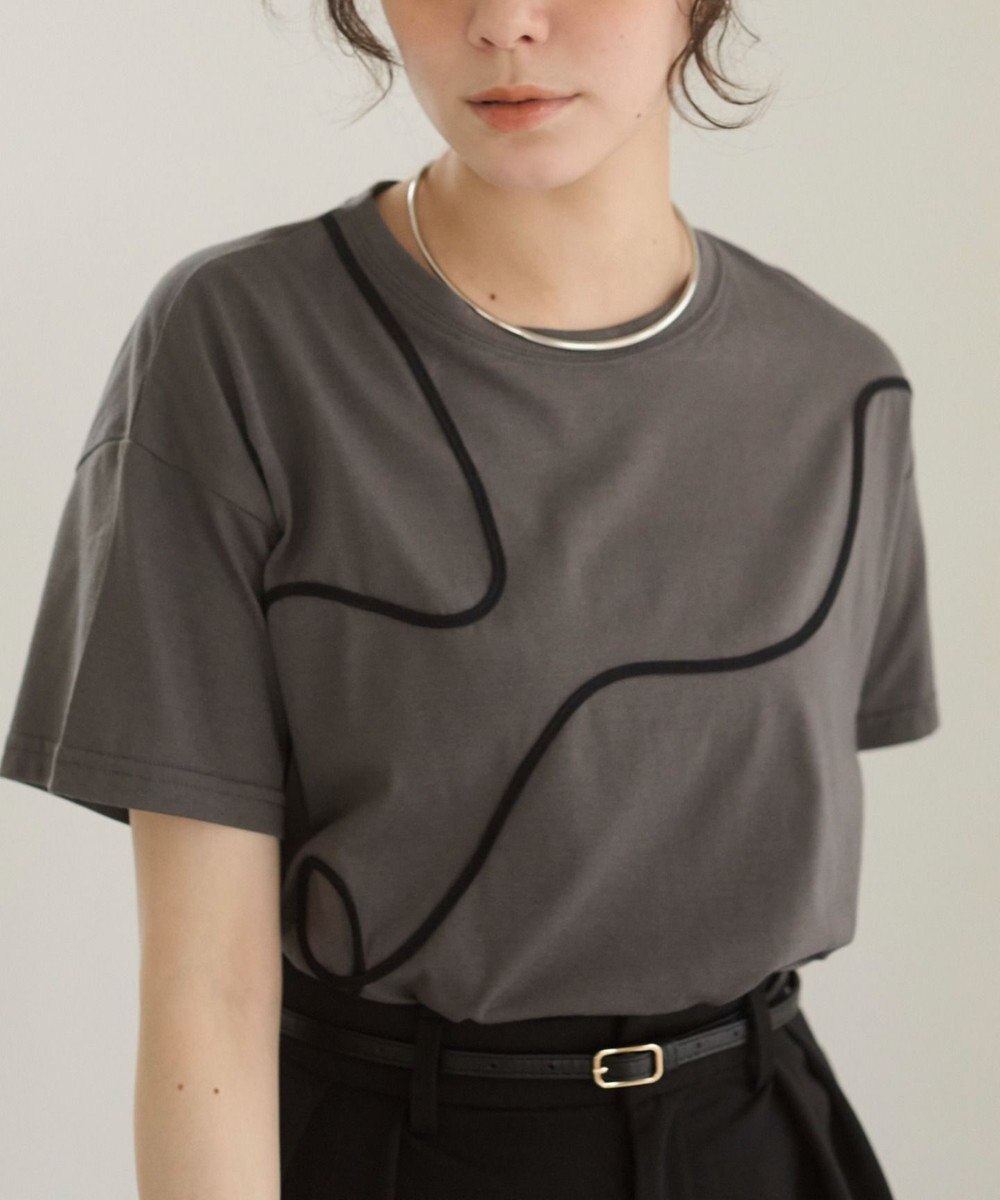 WEGO 【ANGIE VINTAGE】コード刺繍デザインTシャツ 