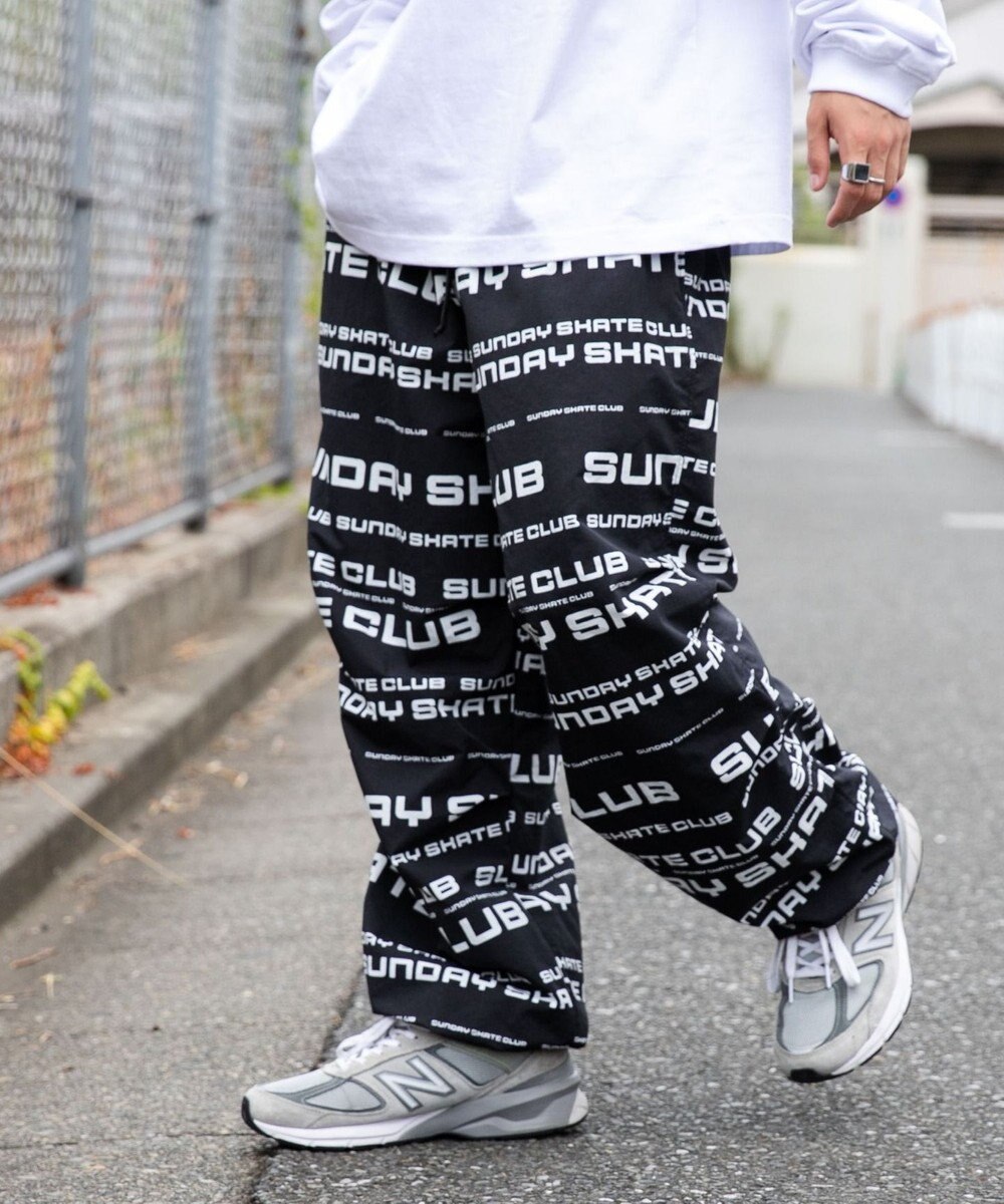 WEGO 【ウエストゴム/手洗い可】ナイロン　トラックパンツ 