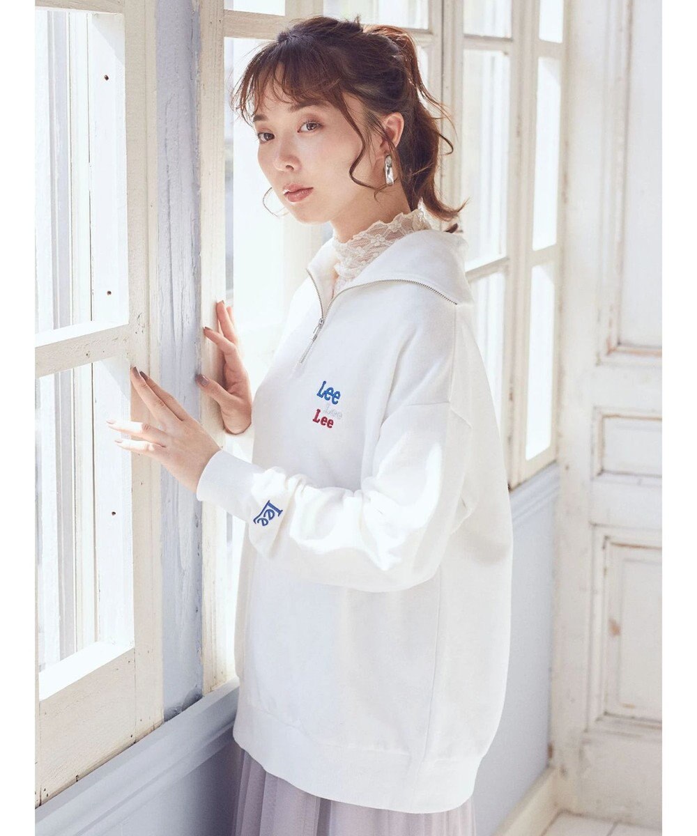 earth music&ecology Ｌｅｅ×ｅ．ｍ．ａ．ｅ．　ハーフジップ刺繍スウェット 