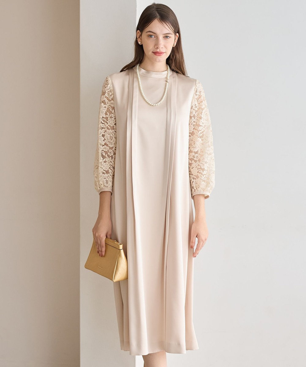 23区 S 【APPLAUDIR】ノーブルサテン レースコンビドレス 