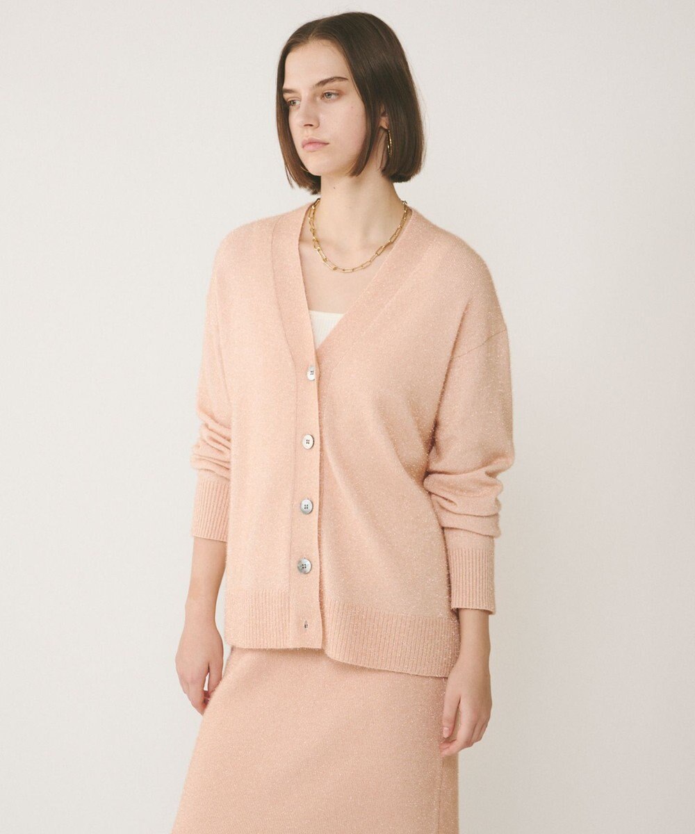 GRACE CONTINENTAL フィルムヤーンニットカーディガン 