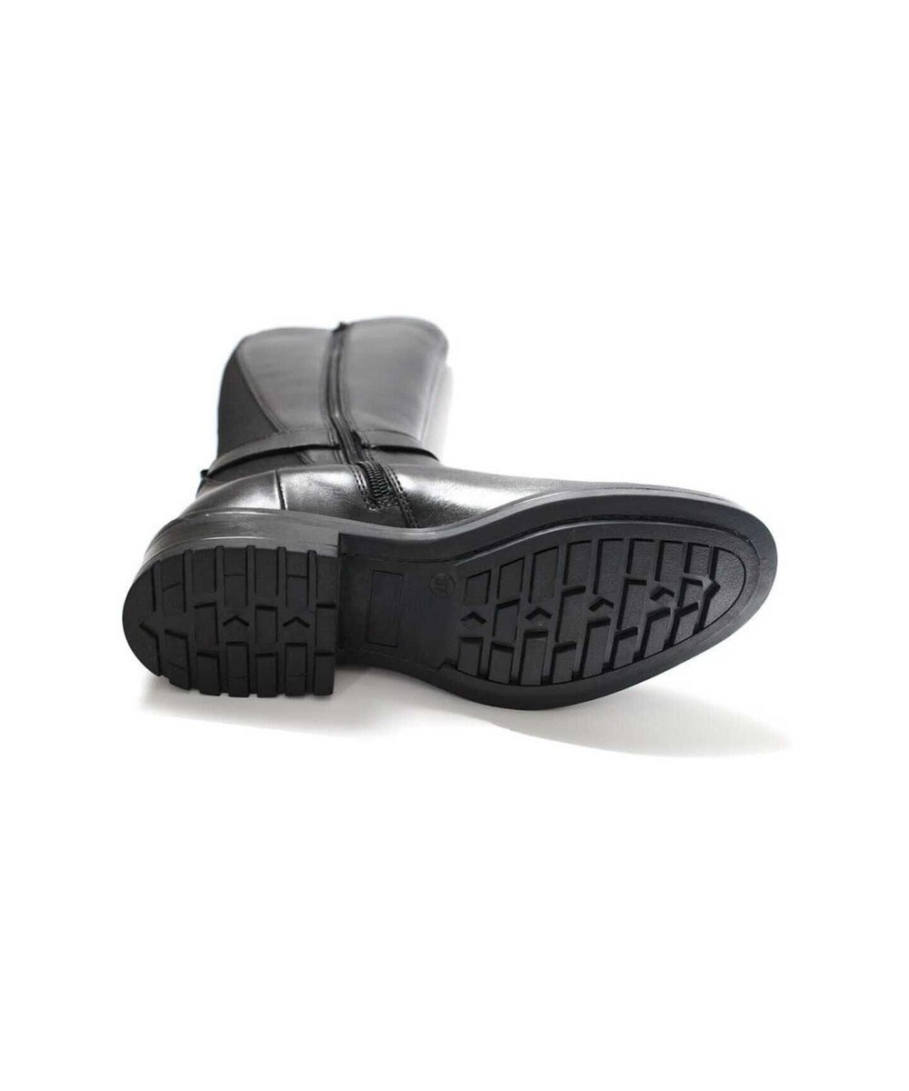 Pointer 本革ベルトデザイン 裏起毛 ロングブーツ 