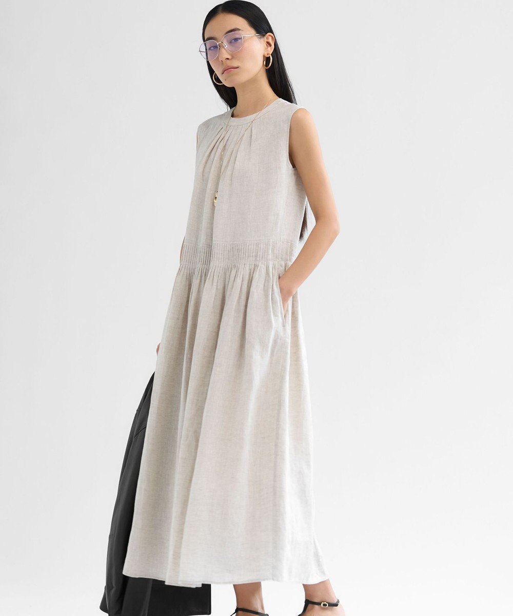 23区 S 【GOLD LABEL】ノーザンリネン バックリボン フレア ワンピース 