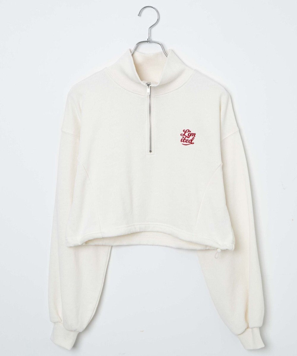 WEGO 【新色追加】ドロストデザインハーフZIPスウェット 