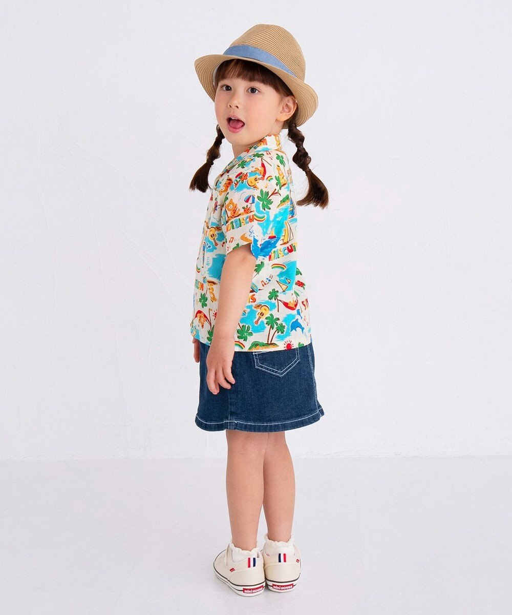 MIKI HOUSE HOT BISCUITS 【48-54cm】 麦わら風 中折れハット 