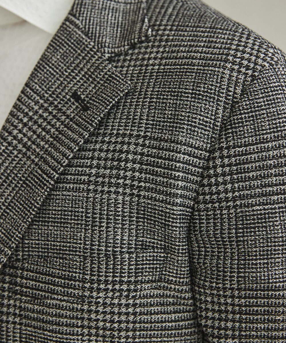 GOTAIRIKU 新柄【吸水速乾/ウォッシャブル】ノルマンディーリネン カーディガンジャケット＿グレンチェック柄 