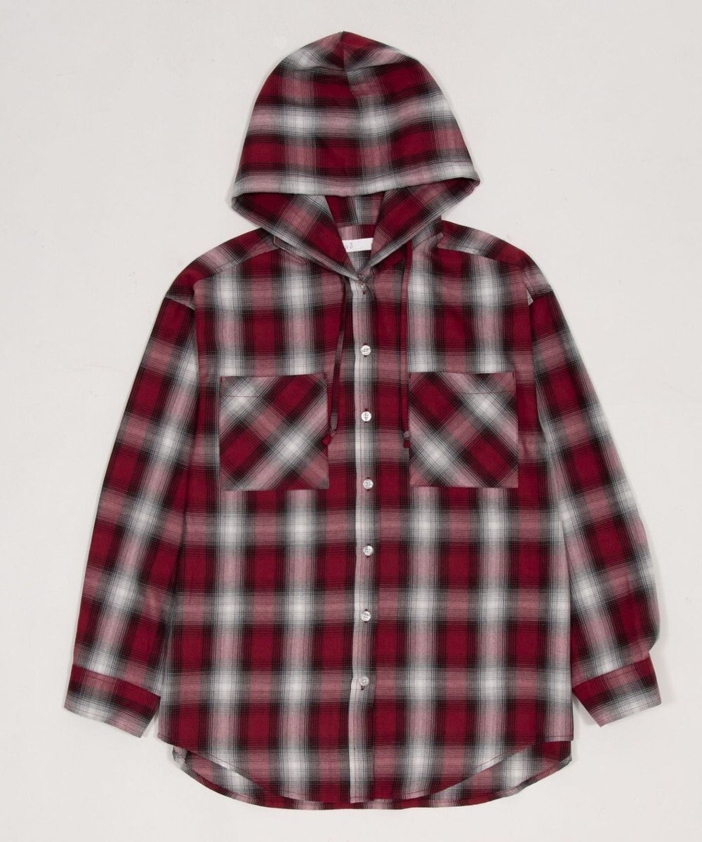 WEGO フードチェックシャツ 