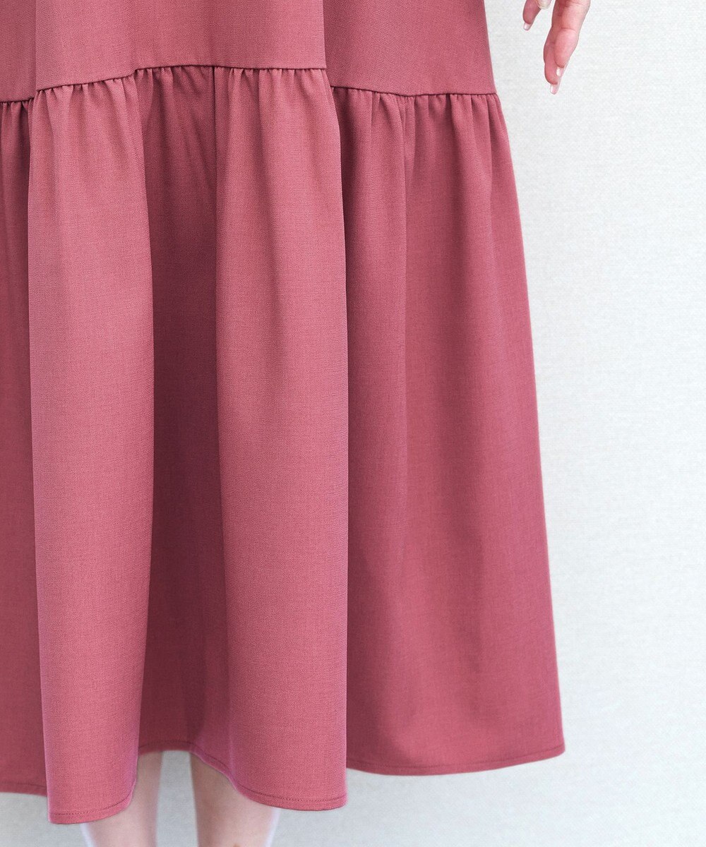 Tiaclasse 【洗える】ギャザーヘムフレアワンピース 