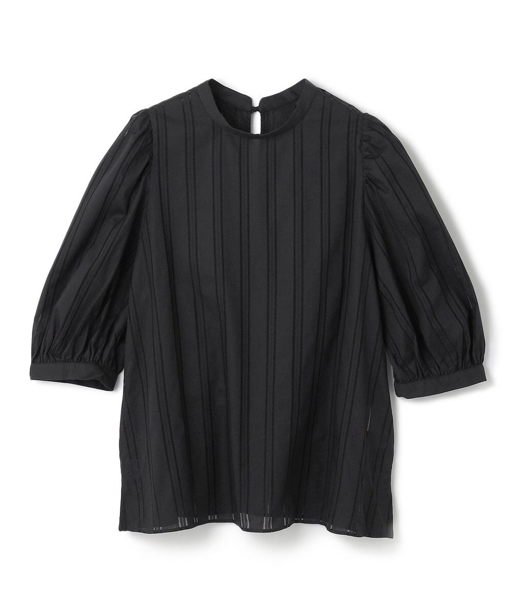 UNFILO ストライプレース 2WAY パフスリーブブラウス 