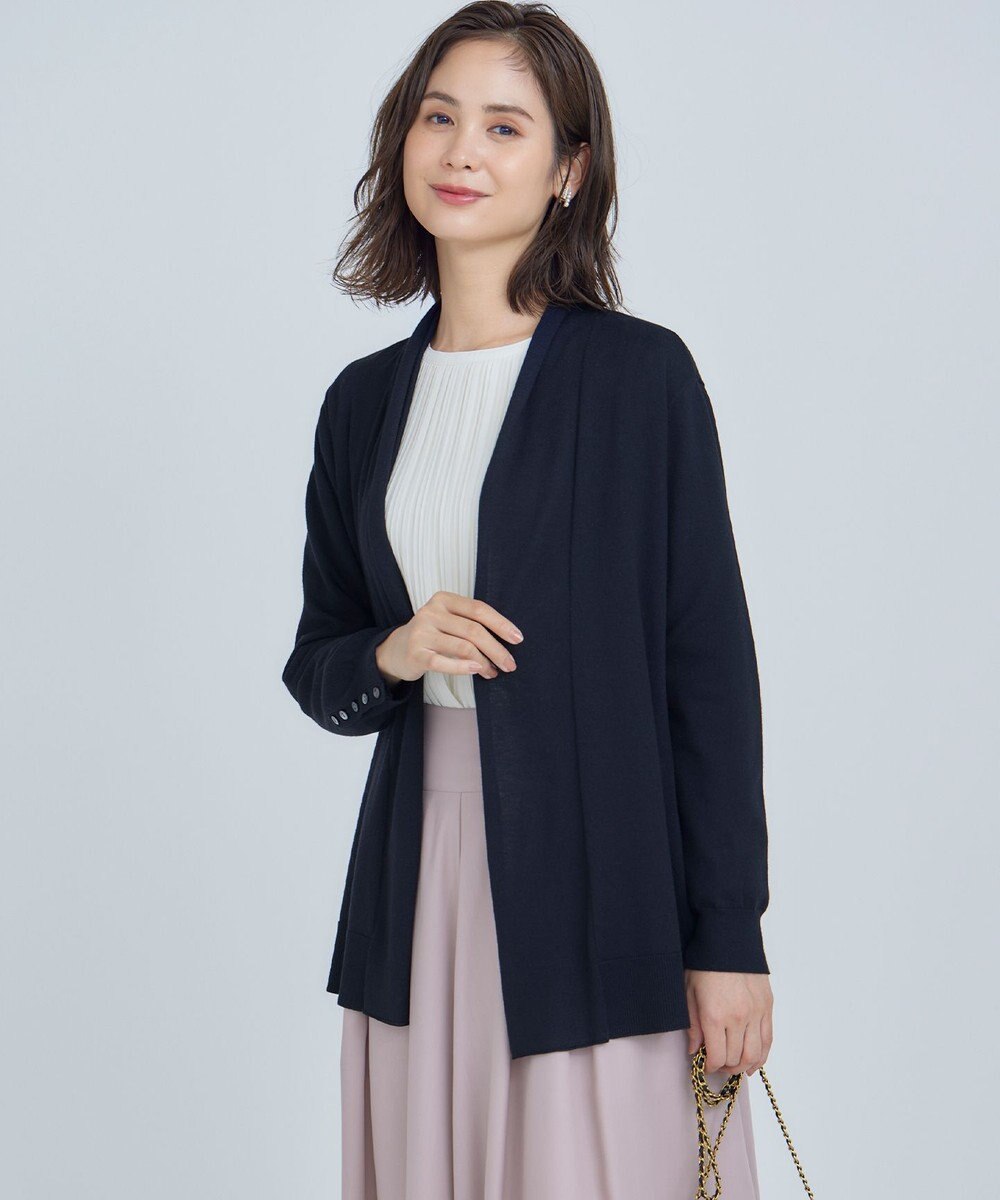 組曲 L 【WEB限定】セミウーステッド ニットカーディガン 