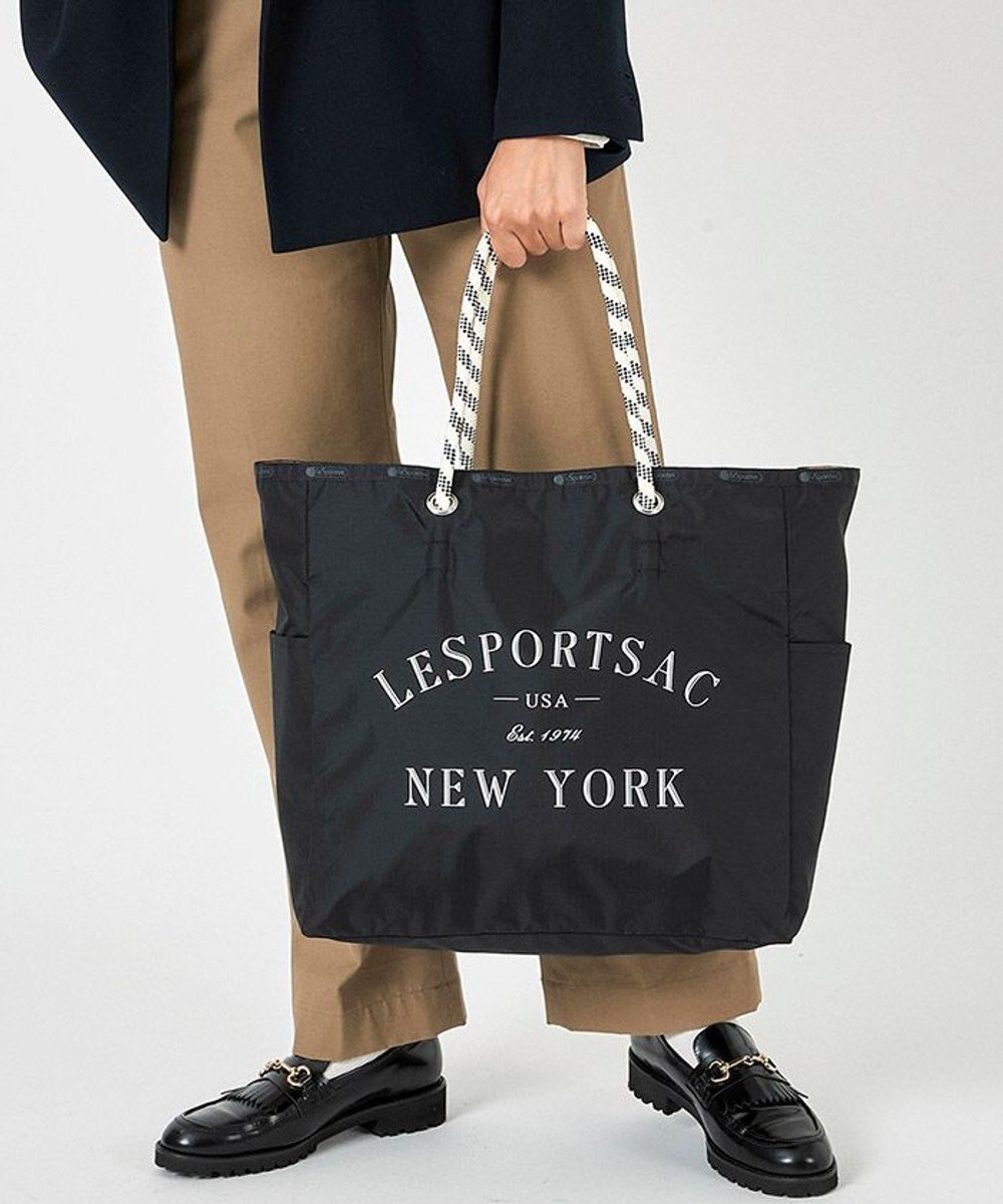 LeSportsac LARGE 2 WAY TOTE/ジェットブラック/プロビンシャル 