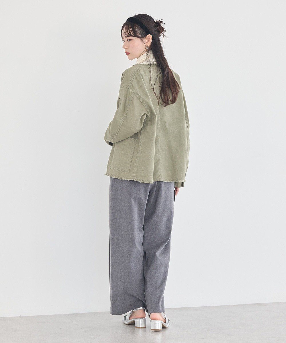 earth music&ecology 【綿100％】ノーカラーカバーオール 