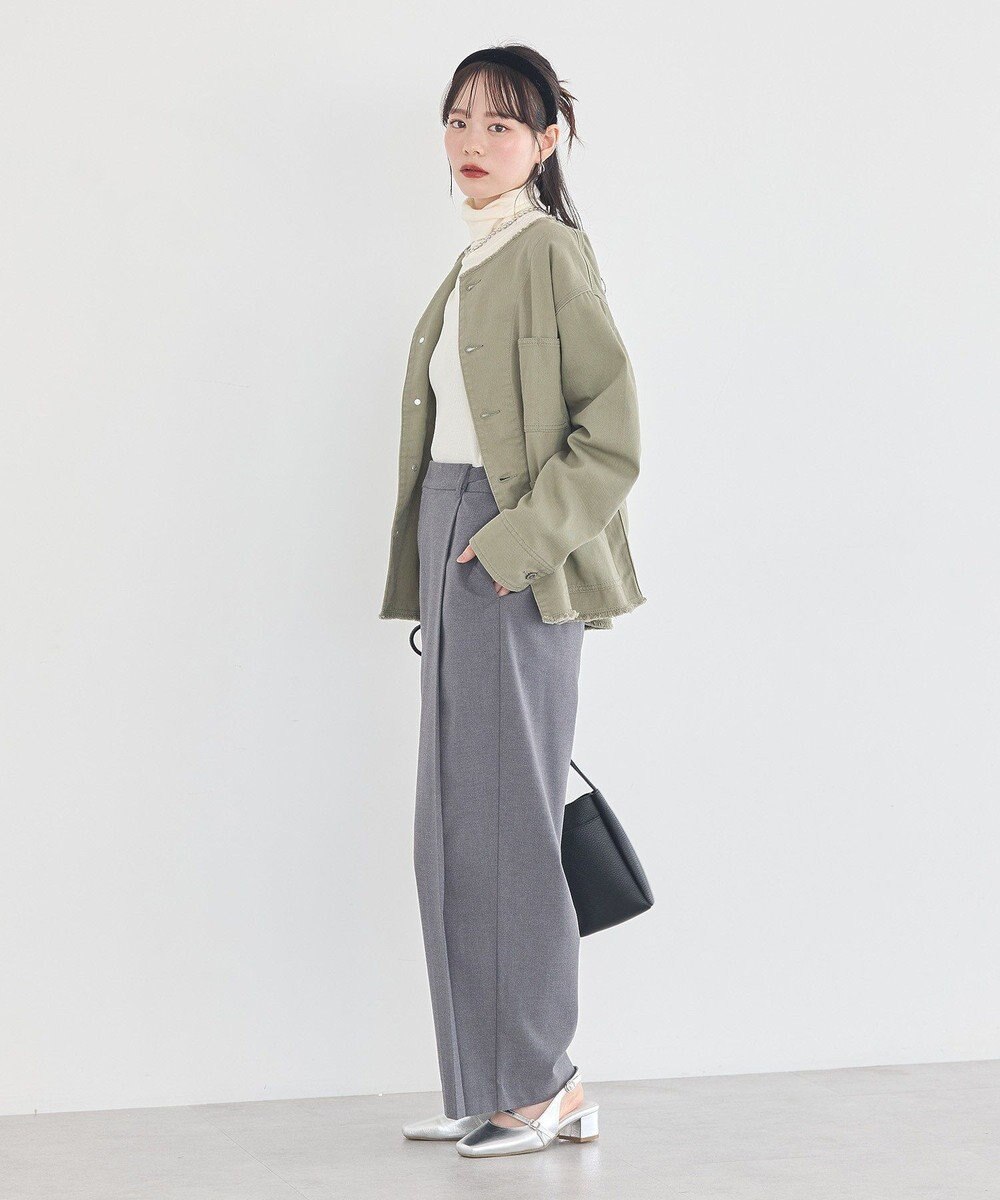 earth music&ecology 【綿100％】ノーカラーカバーオール 