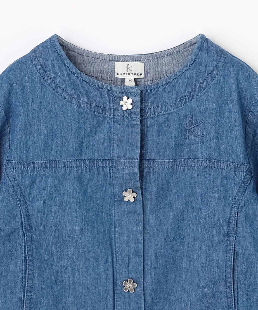 組曲 KIDS 【110-140㎝】 フラワーボタンデニムジャケット 