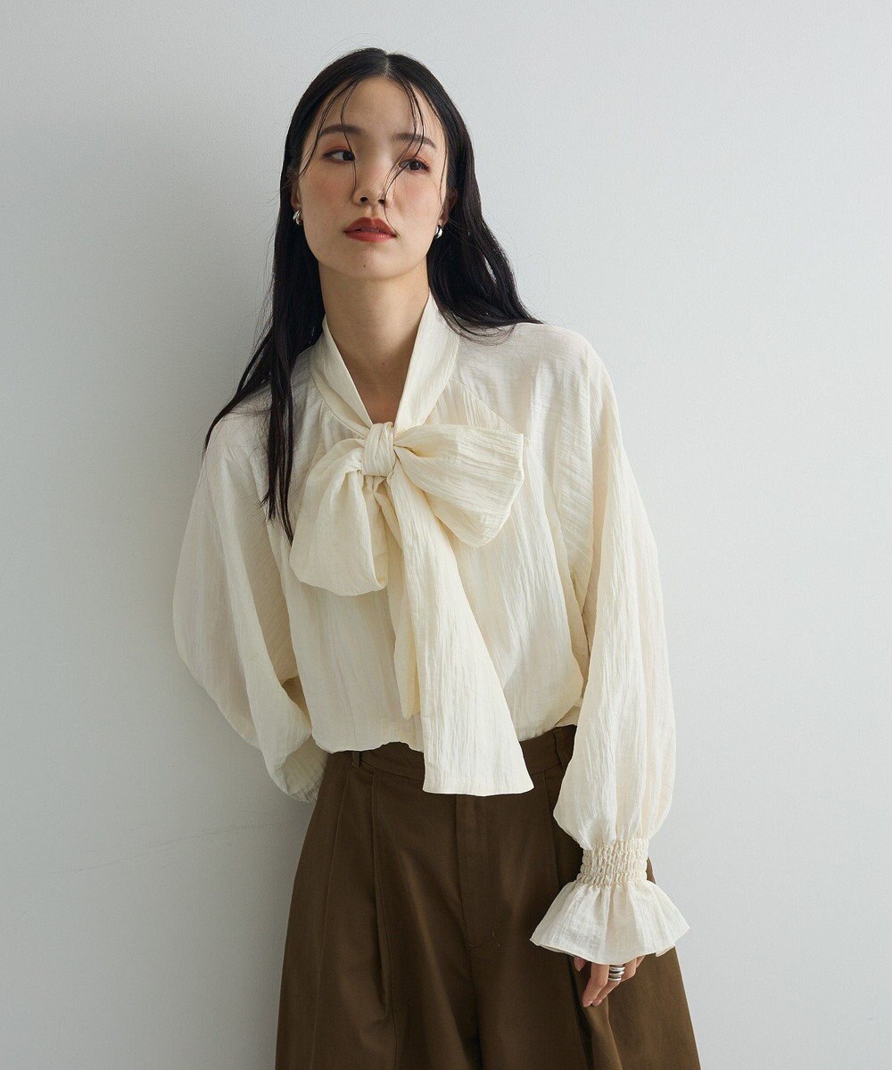 Green Parks ボウタイリボンブラウス 