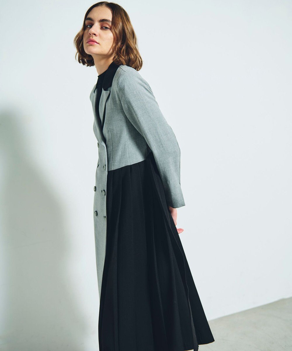 GRACE CONTINENTAL ウールタッチバイカラードレス 