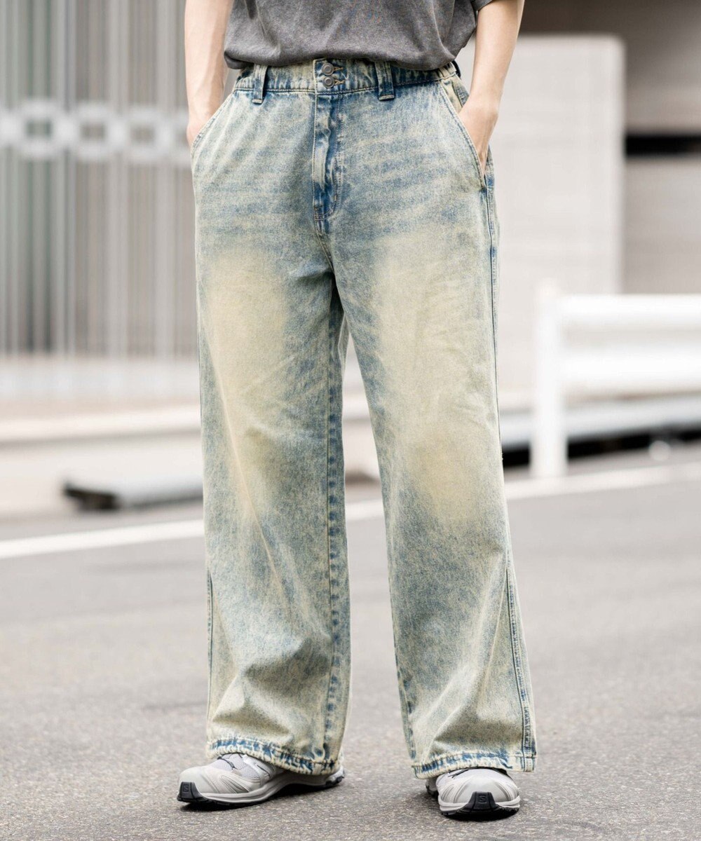 WEGO ローライズバギーフレアデニムパンツ 