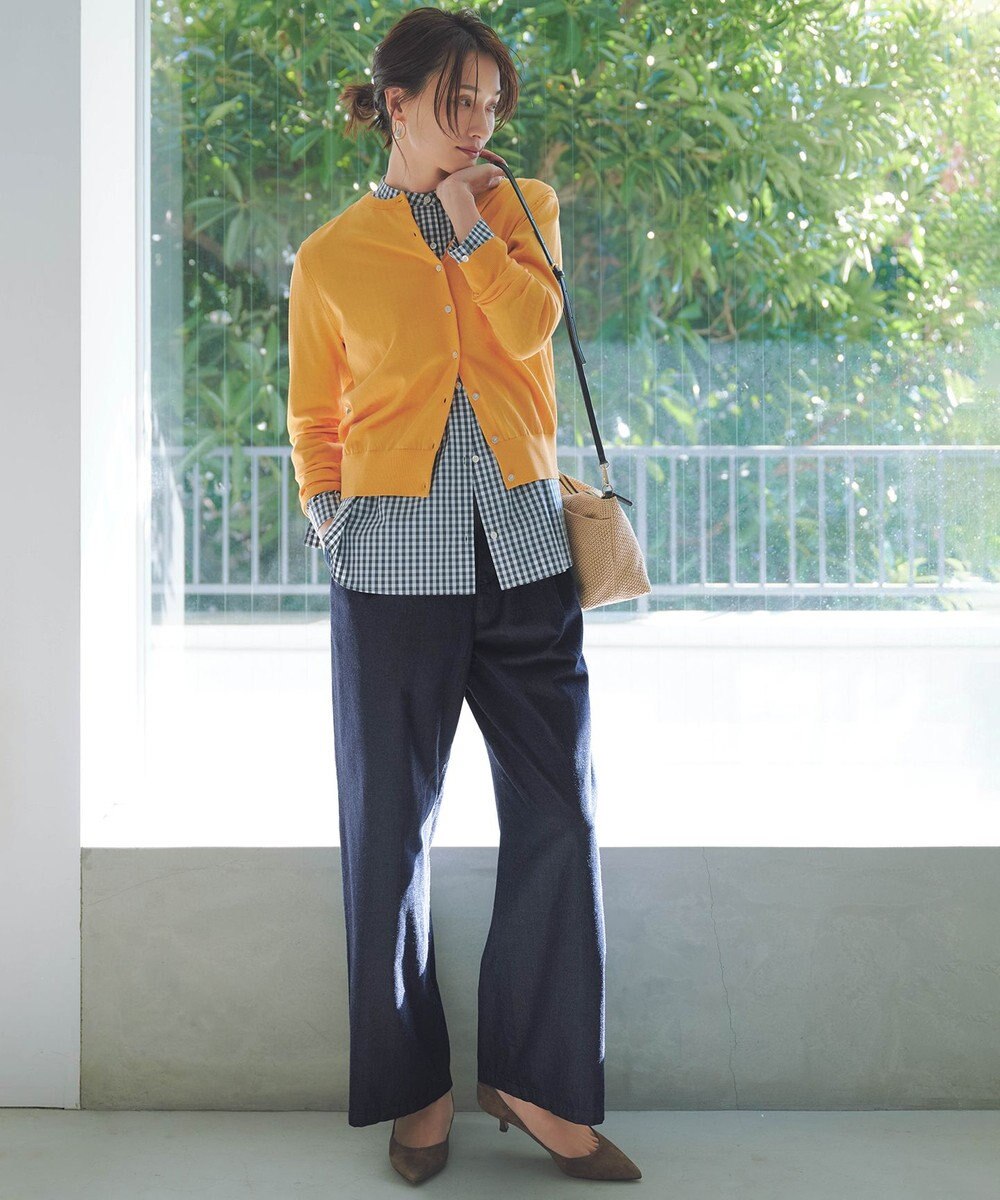 J.PRESS LADIES S 【洗える】BASIC HT COTTON クルーネック カーディガン 