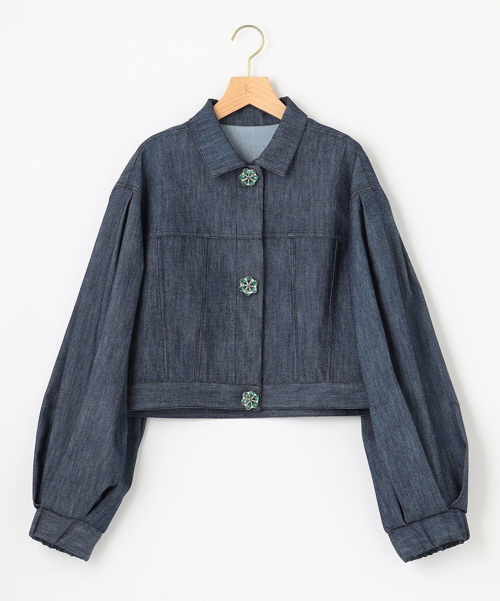 組曲 L 【組曲×setsuko sagittaire】ビジューボタン デニムジャケット 