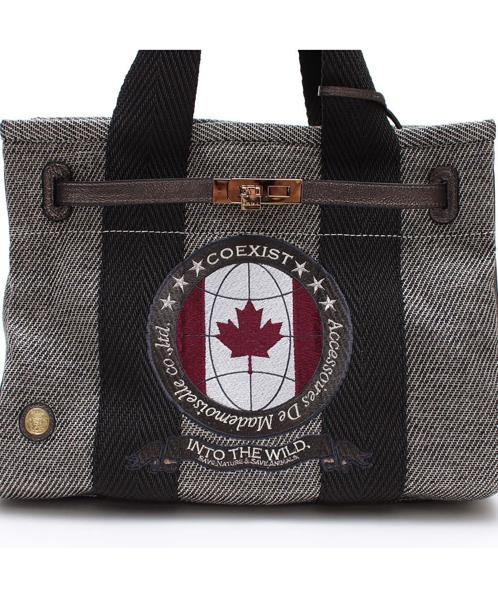 A.D.M.J. リネンラメクロス/前金具付トート32cm(Dカン＋) 