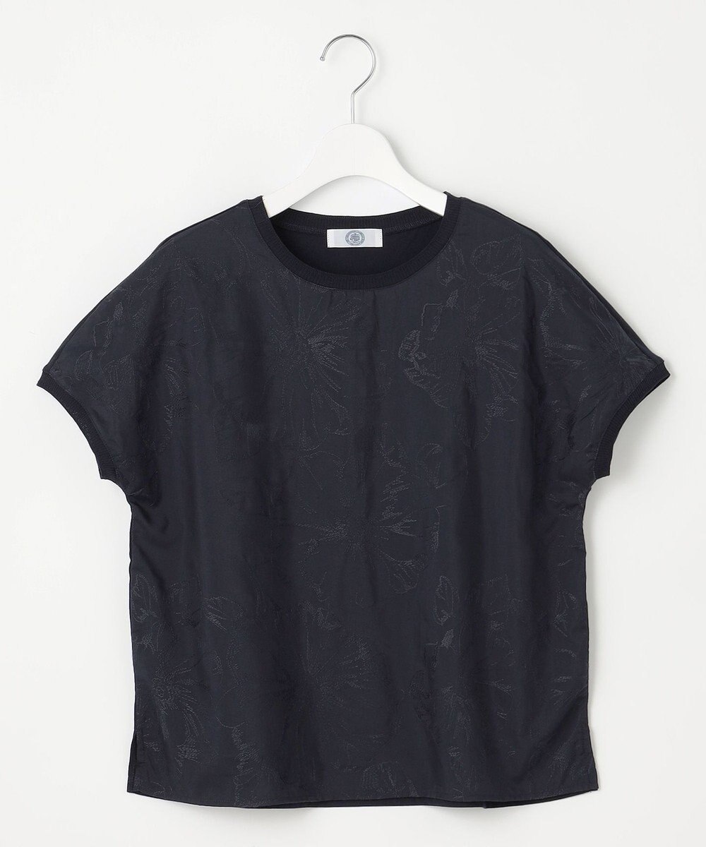 J.PRESS LADIES 【洗える】シアーエンブロイダリー カットソー 