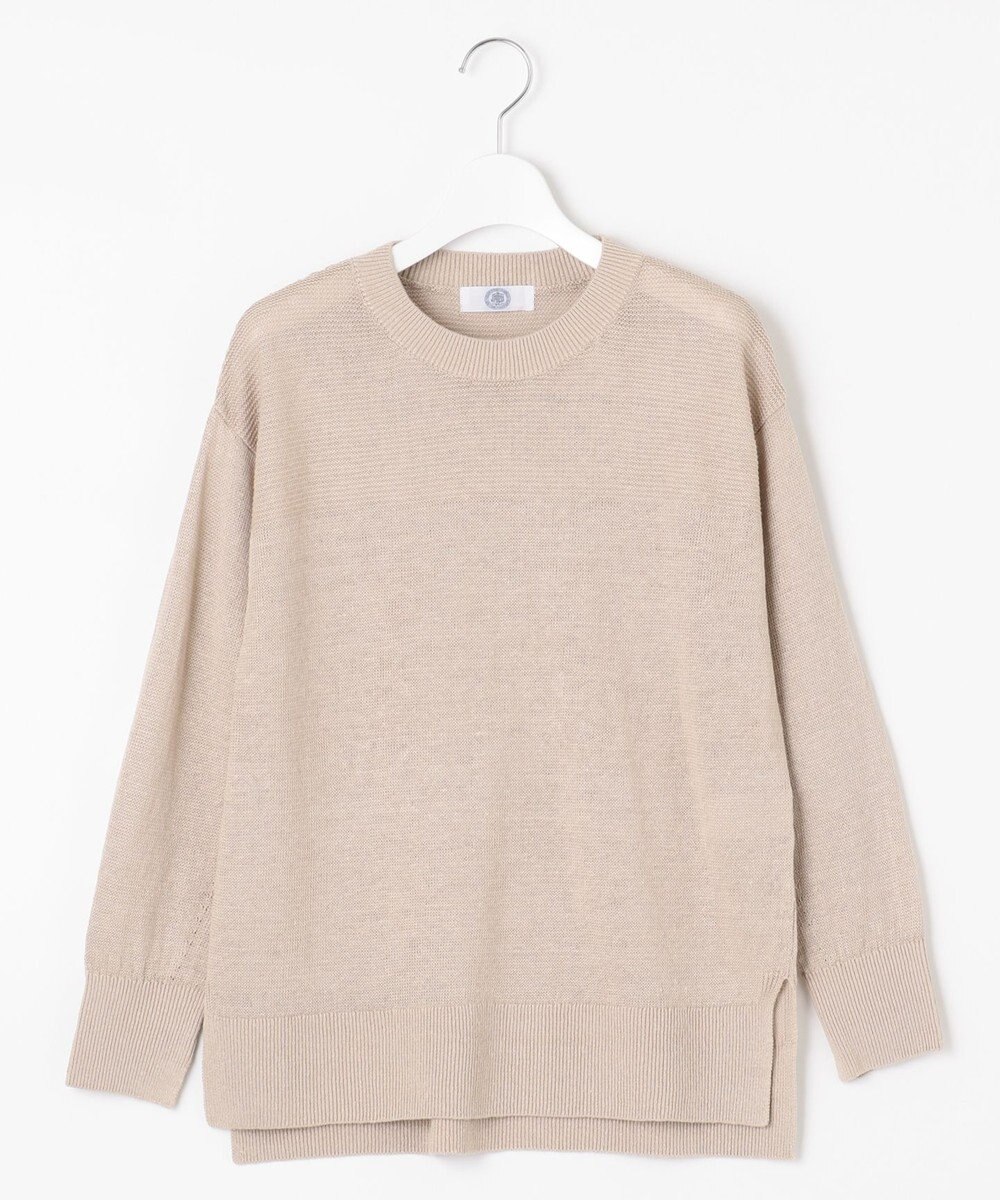 J.PRESS LADIES 【洗える・吸水速乾】 マーセライズコードリネン ニット 