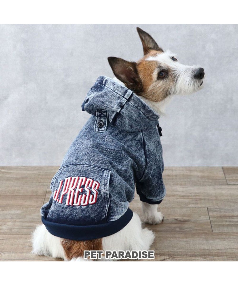 PET PARADISE J.PRESS デニム風 ロゴパーカー 小型犬 