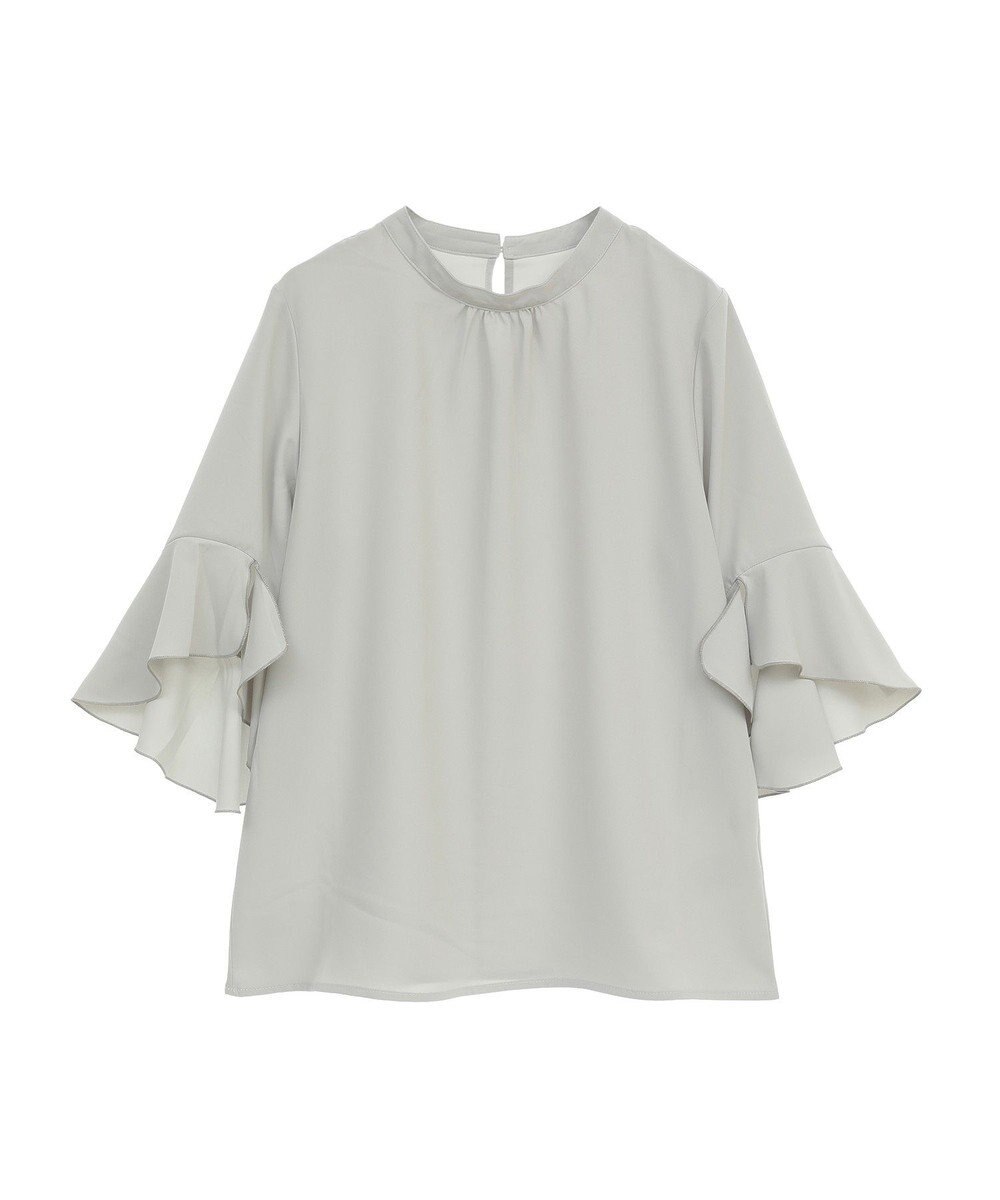 earth music&ecology フリル７分袖ブラウス 