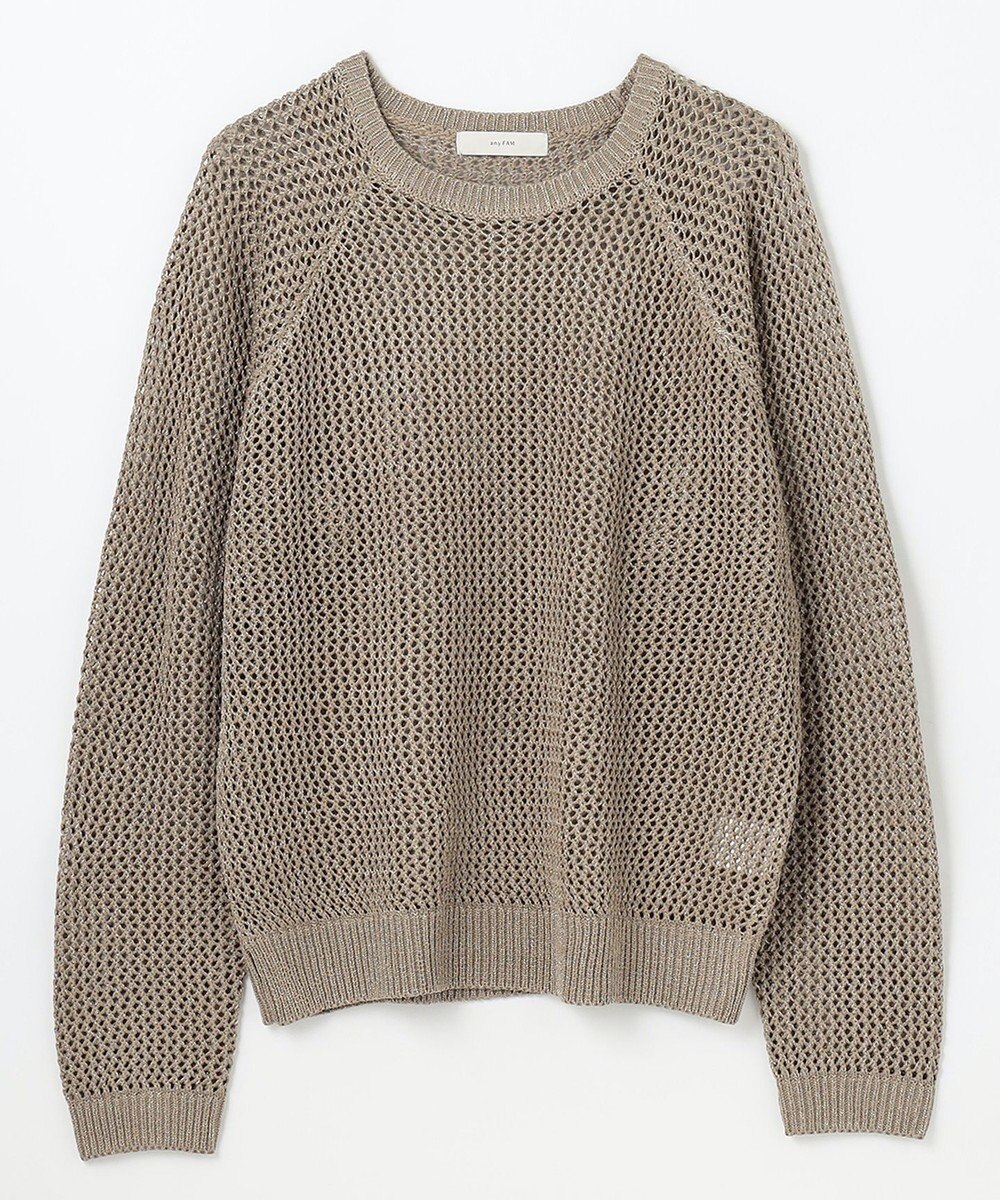 ANY L 【洗濯機可】ラメニットメッシュプルオーバー 