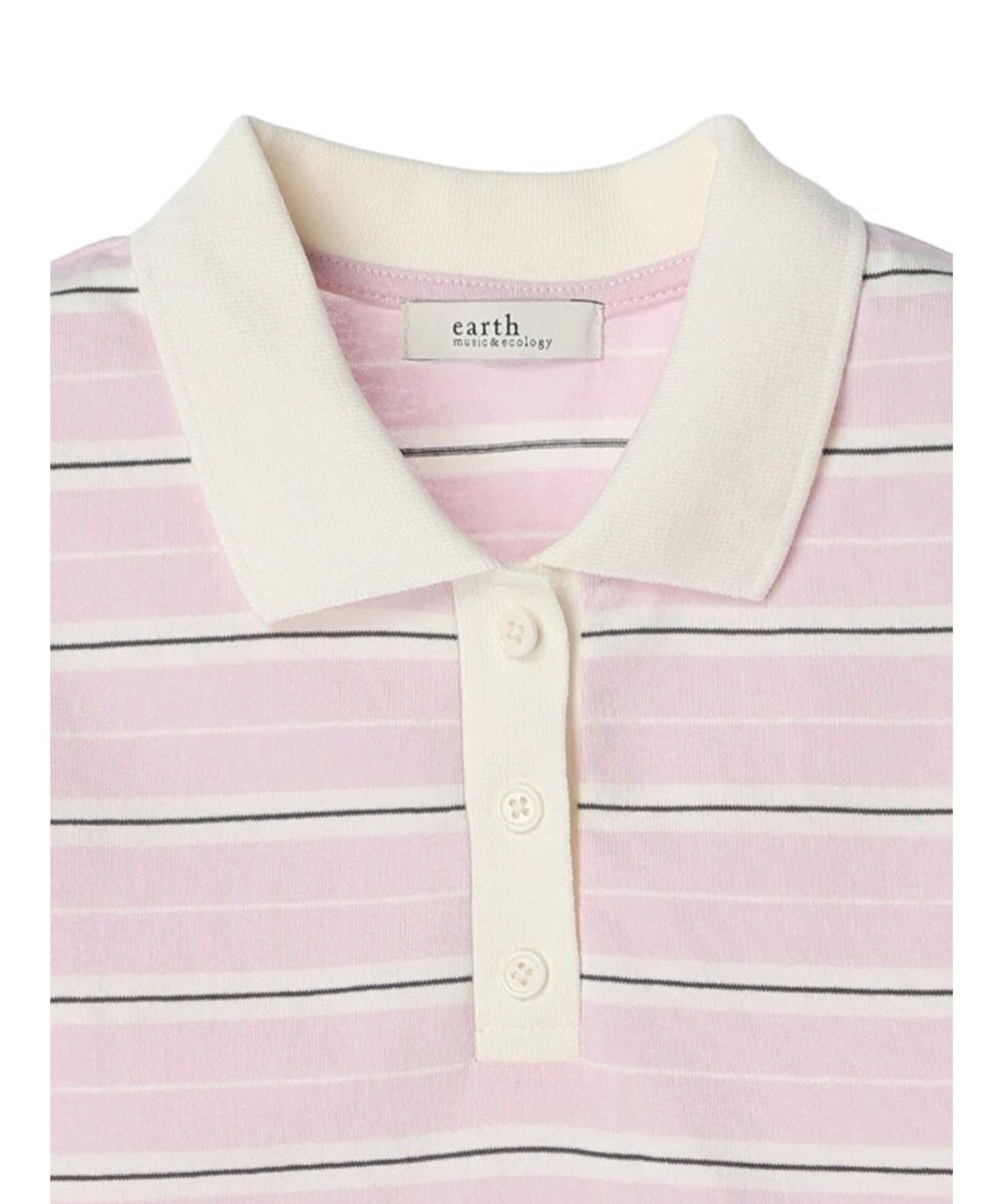 earth music&ecology 襟付きボーダープルオーバー 
