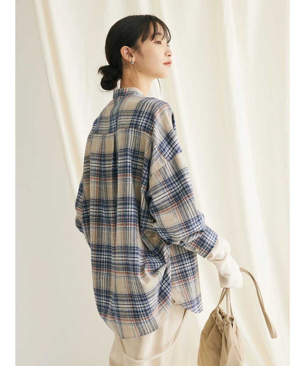 CRAFT STANDARD BOUTIQUE チェックバンドカラーサークルブラウス 