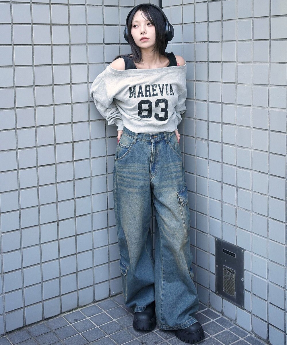 WEGO ドッキングオフショルショートスウェット 