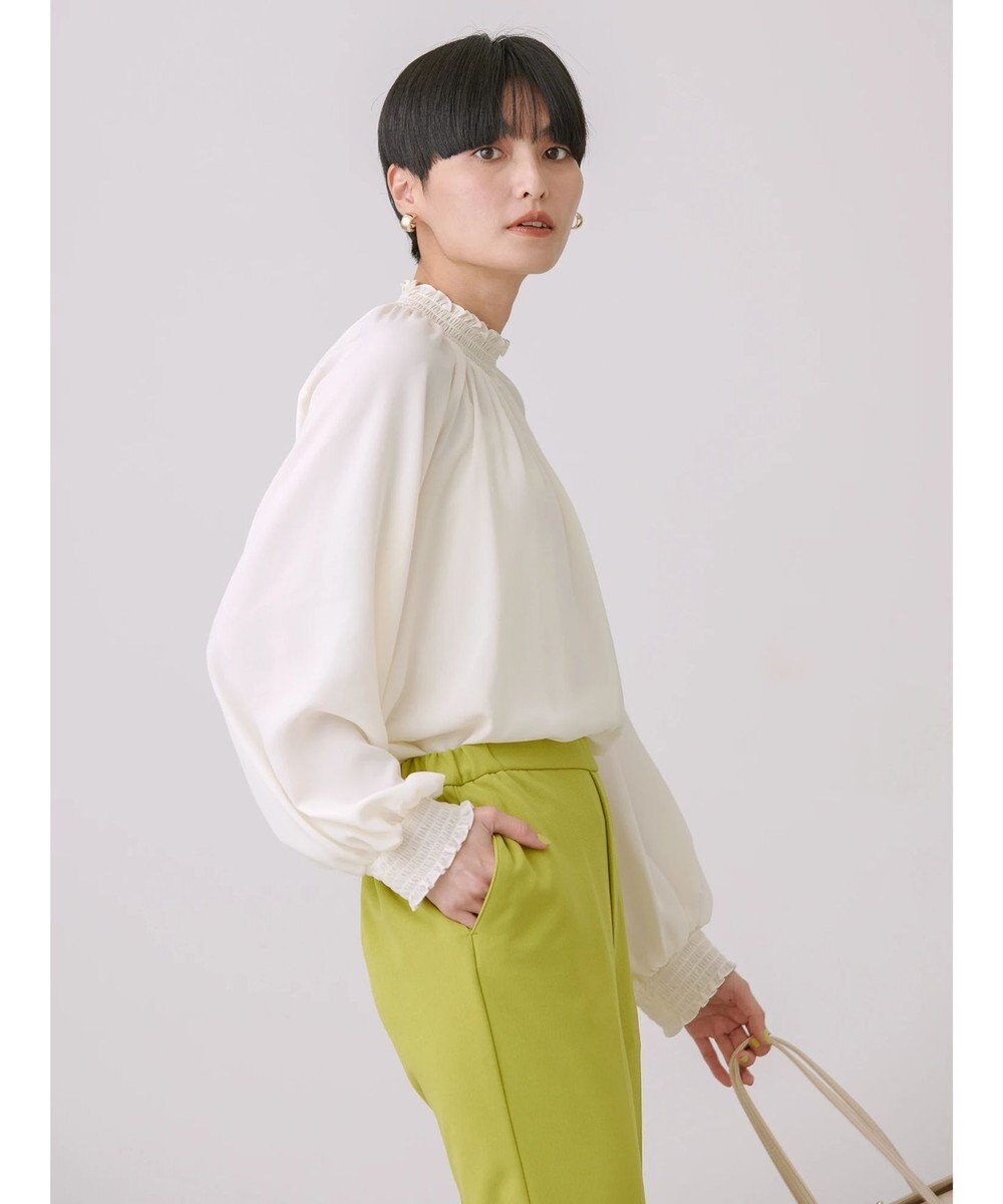 AMERICAN HOLIC ギャザーラグランサテンブラウス 